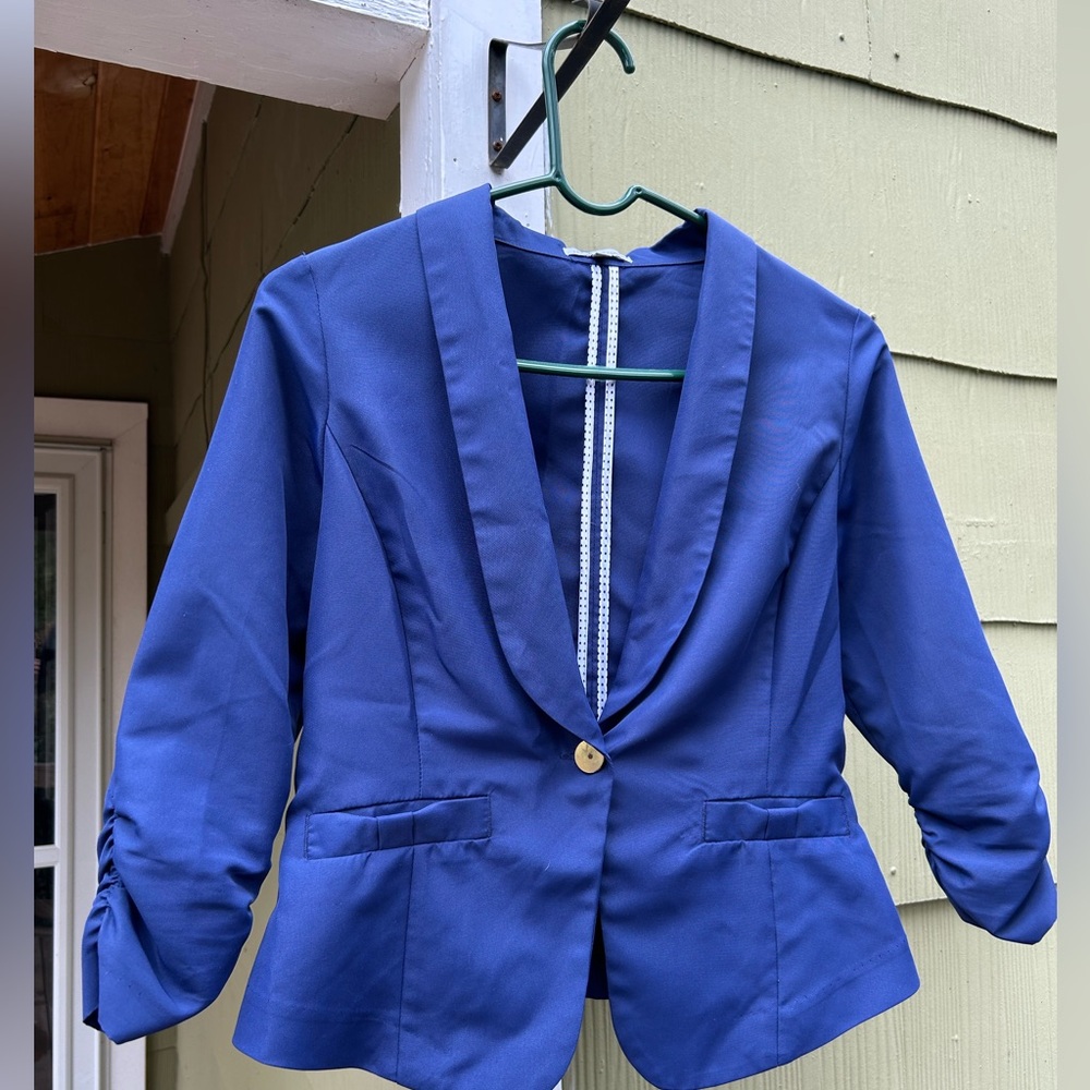 Charlotte Russe 3/4 Sleeve Royal Blue Blazer Size Medium